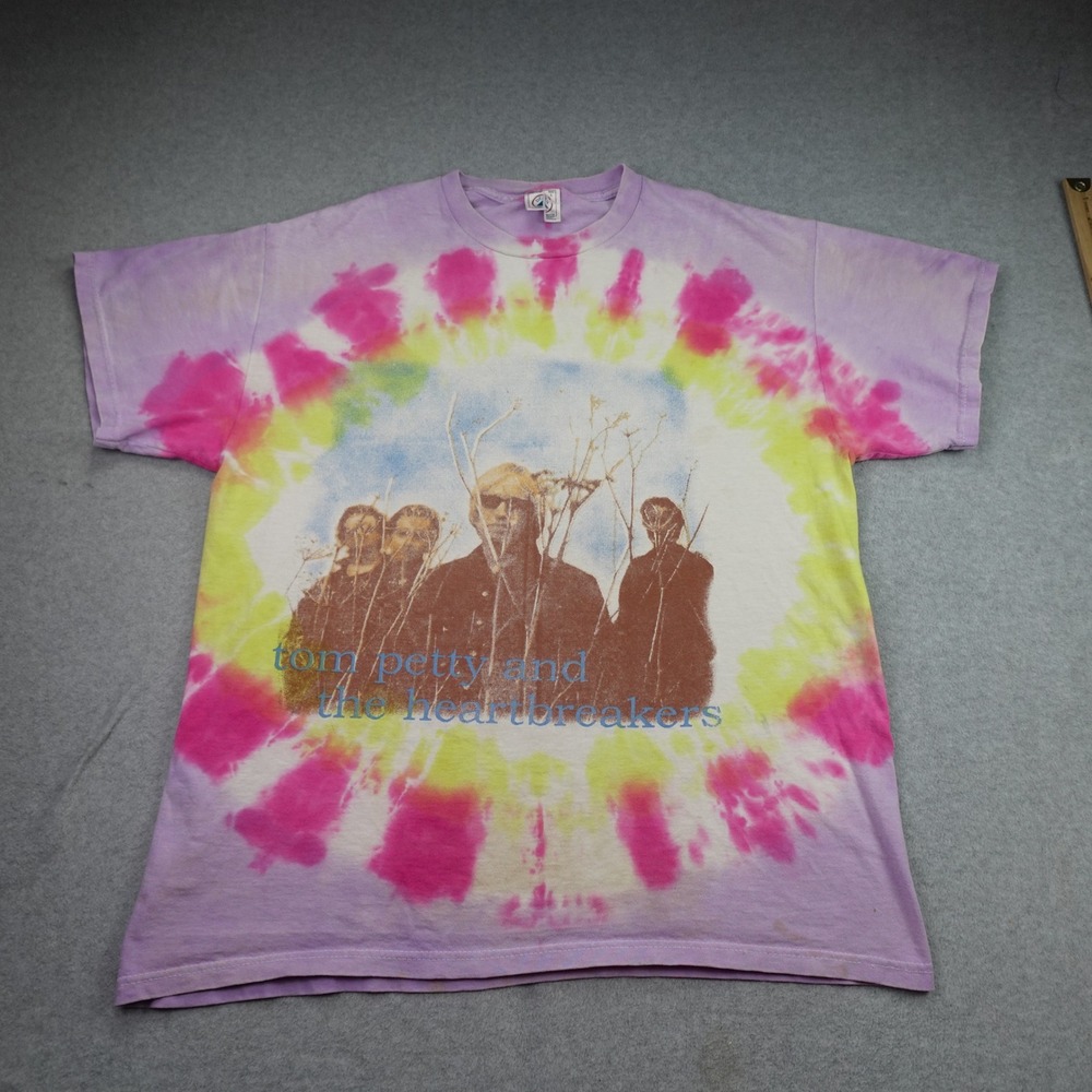 Tom Petty Heartbreakers T Shirt Mens Large Purple Tie Dye Echo Tour 1999 Delta